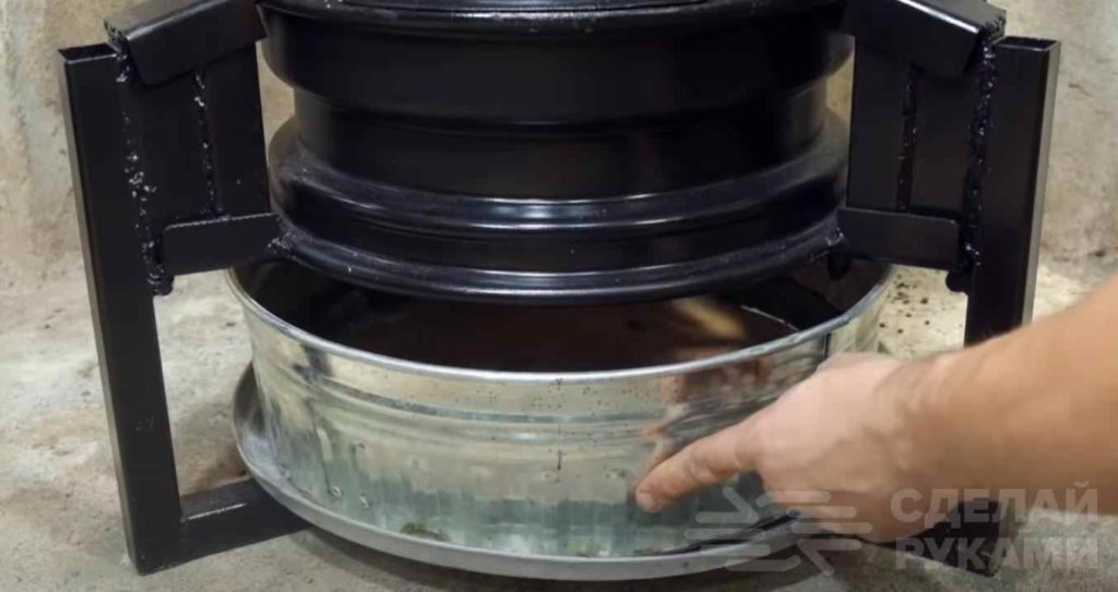 Печь буржуйка из колесных дисков своими руками