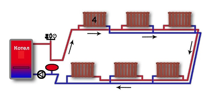 Петля тихельмана схема в частном доме одноэтажном двухтрубная система отопления